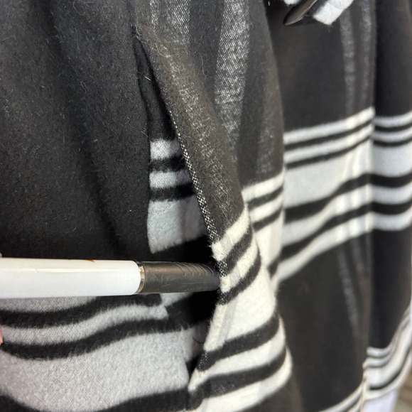 BCX Coat Black & White Plaid L Belted Statement Maximalist Art to Wear - Picture 5 of 10